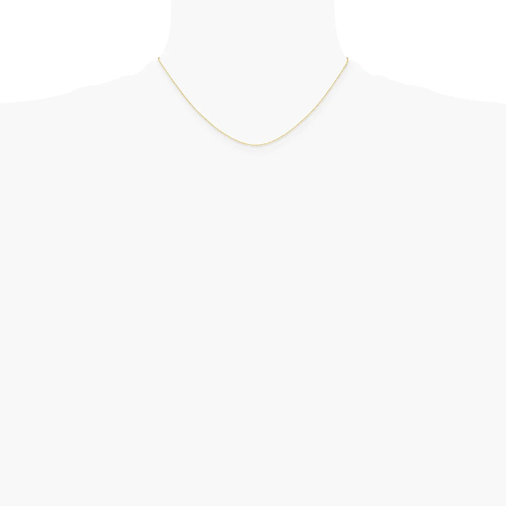 14K Yellow Gold .4 Mm Carded Cable Rope Chain Necklace 16″-24″