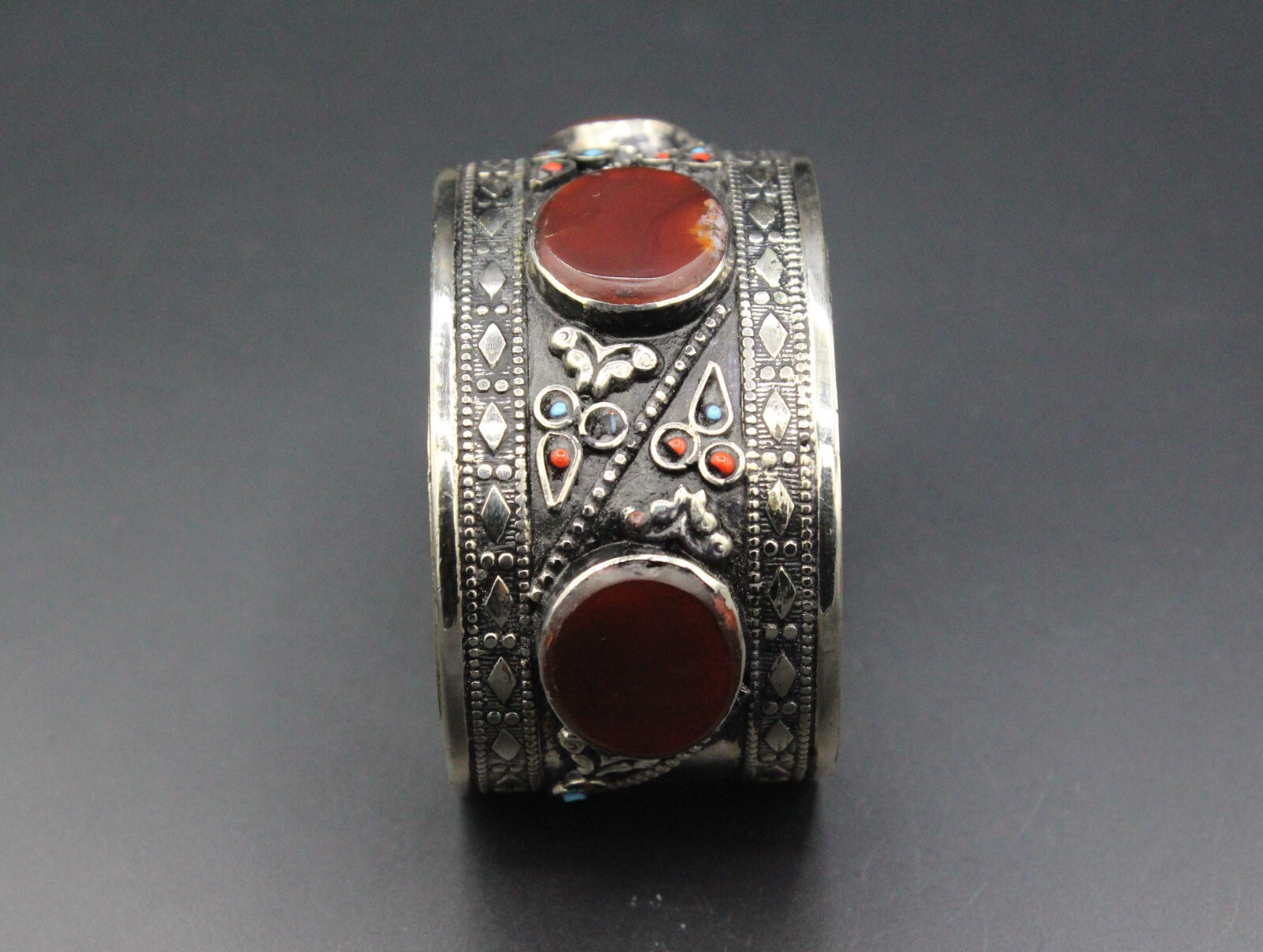 Afghan Cuff Bracelet, Carnelian Stones Cuff Bracelet, Boho Cuff Bracelet #B09