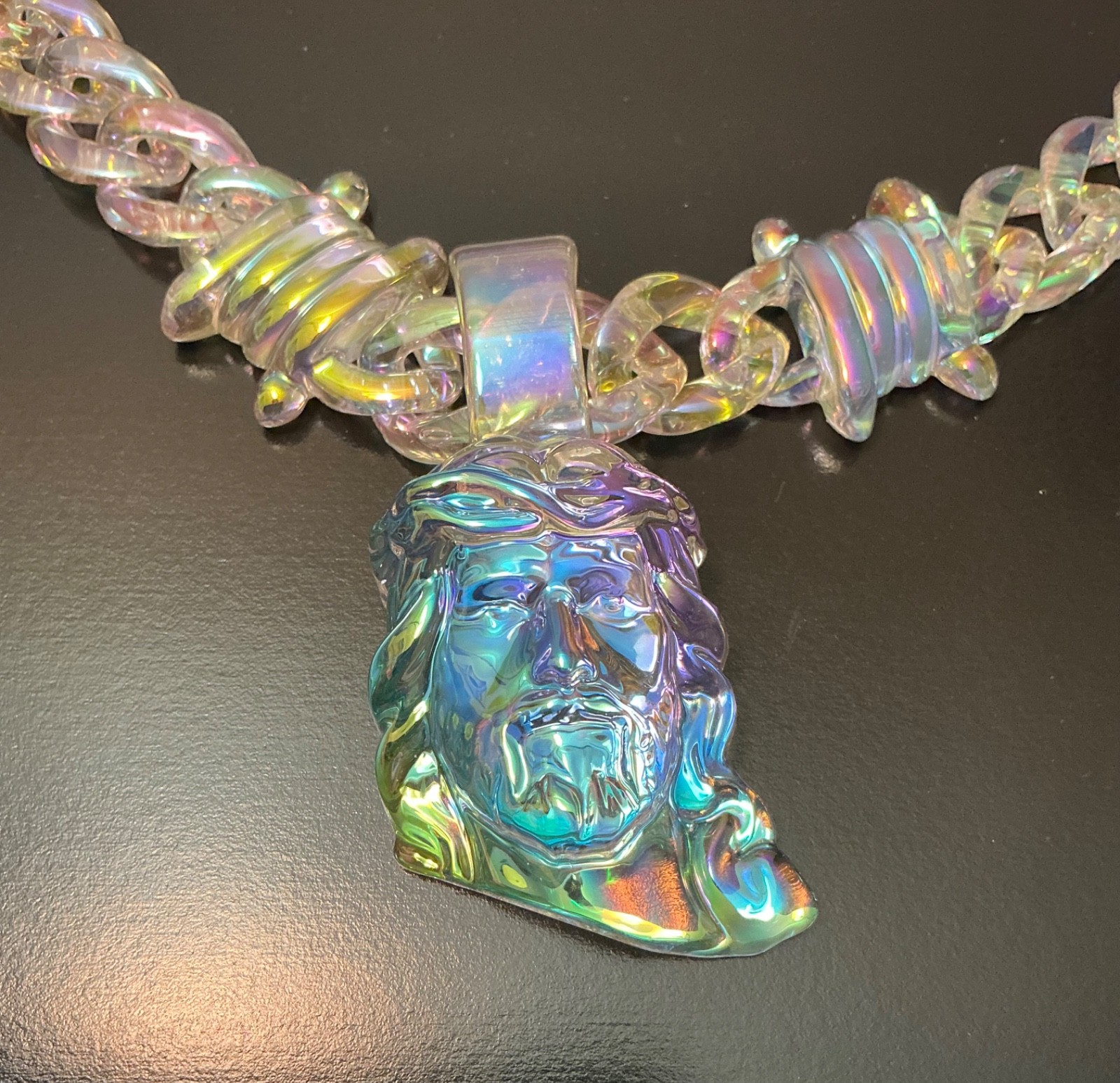 HipHop Necklace Jesus Crown Thorns Pendant New Men Women Teen Iridescent Jewelry