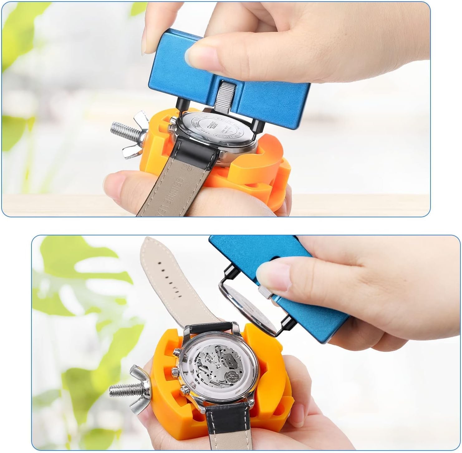 Watch Battery Replacement Tool Kit with Wrench Back Remover for Grooved Cases