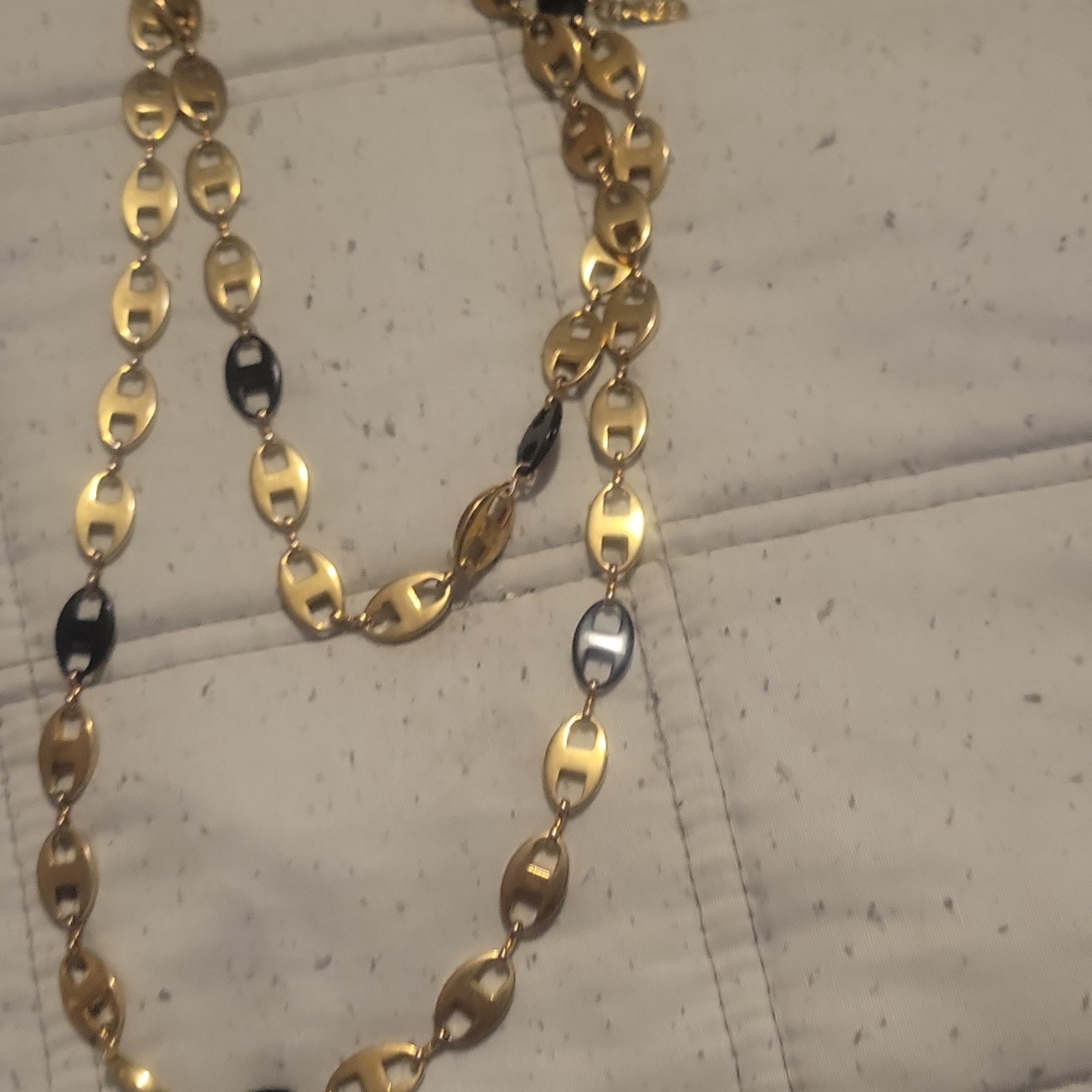 Camrose And Kross Gold Plated And Black Link Necklace