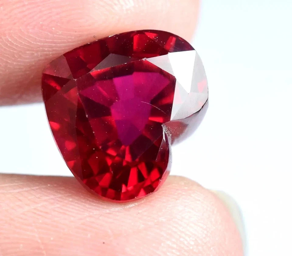 Certified 9.54 Ct AAA Flawless Natural Red Ruby Heart Cut Loose Gemstone