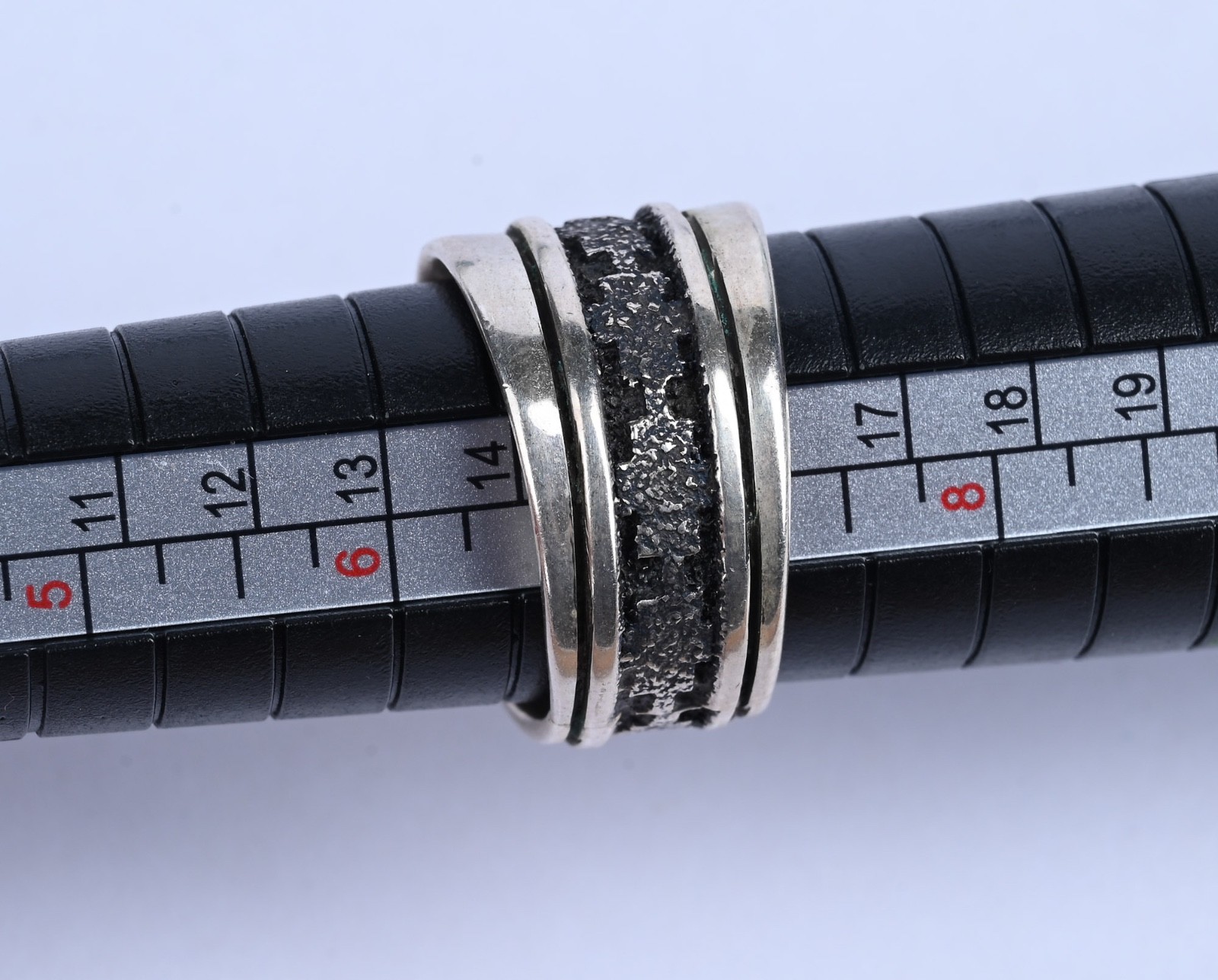 Southwest Sterling Silver Textured Wide Band Ring Size 7 7.83g