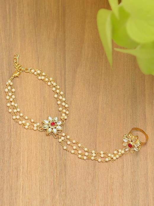 Modern Indian Bracelet Gold Tone Crystal Adjustable Fashion Jewelry Gift
