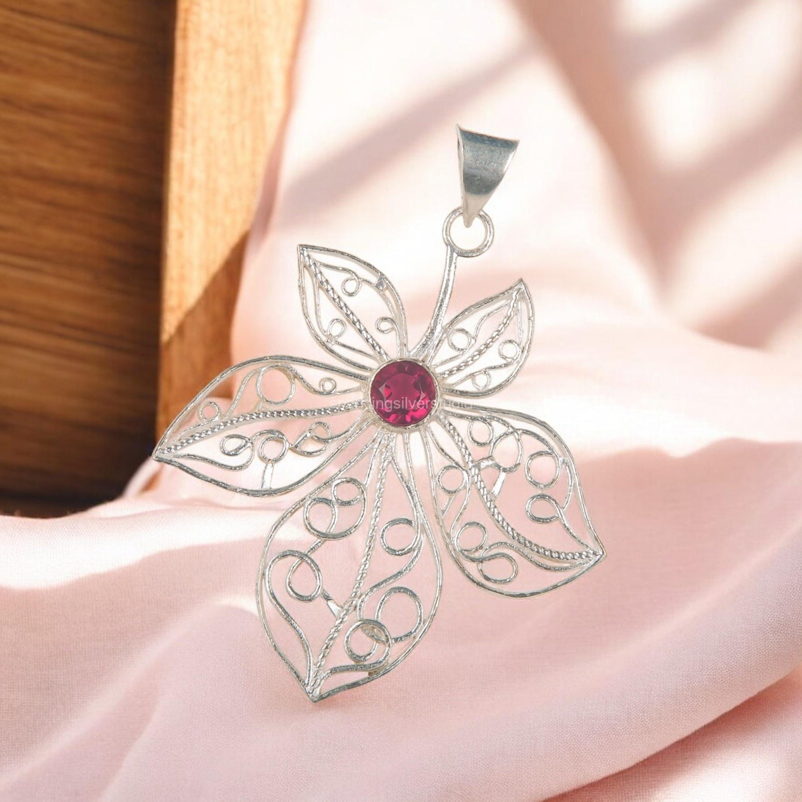 Daughters Day Deal Natural Pink Rubellite 925 Silver Bezel Anniversary Pendant