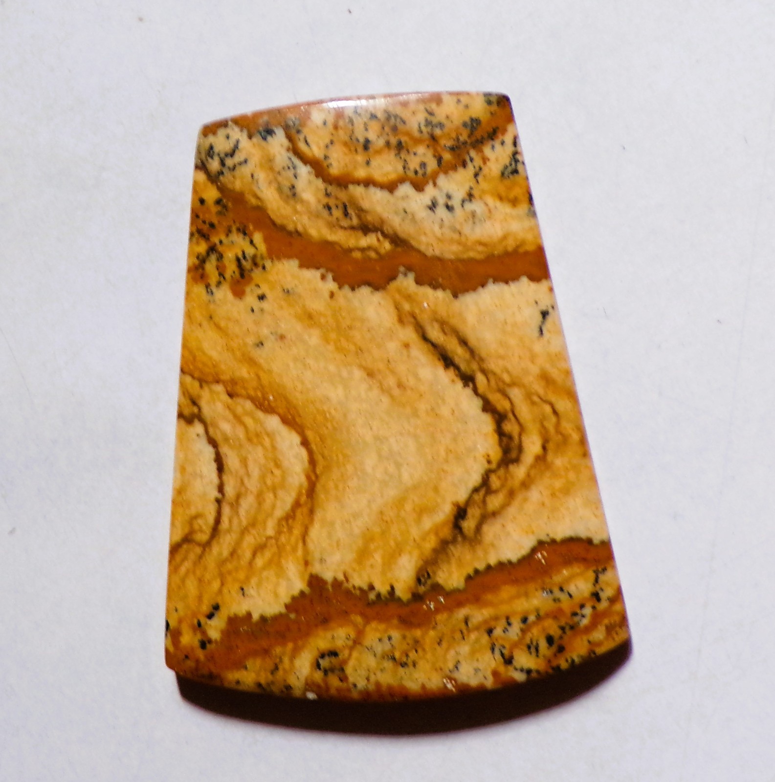 53.05 Cts Natural Picture Jasper Cabochon Loose Gemstone 41X31.5X4MM