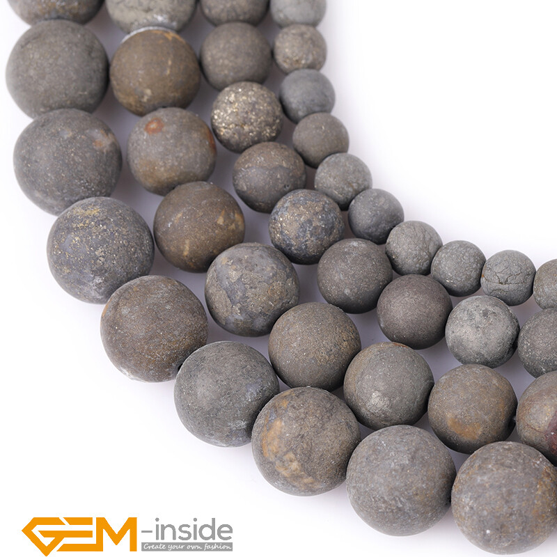 Natural Gemstone Assorted Frosted Matte Round Beads For Jewellery Making 15″