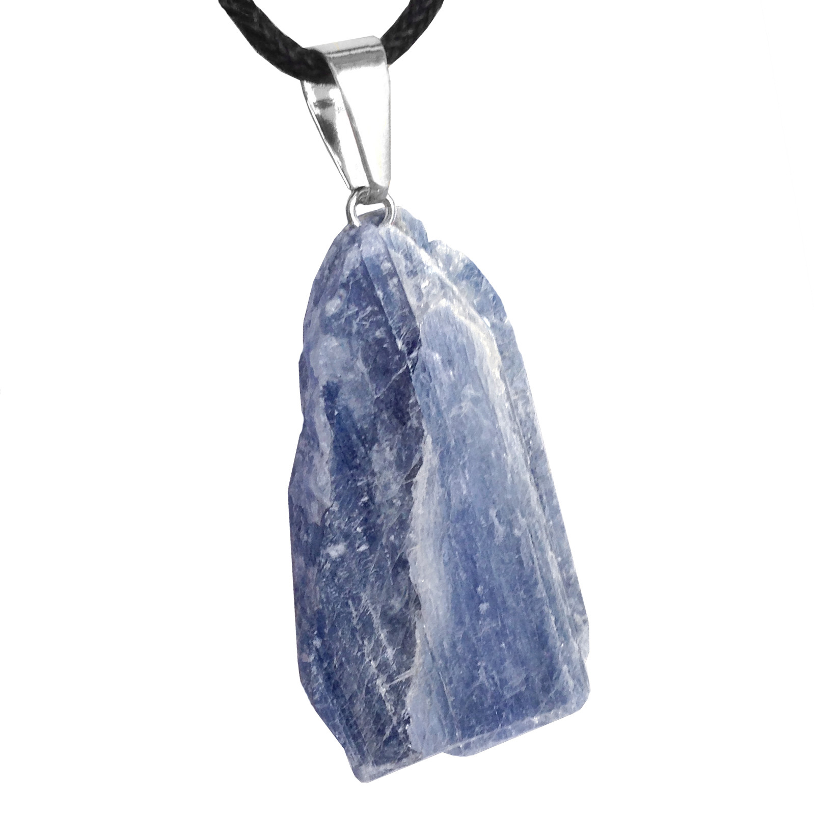 Natural BLUE Kyanite Pendant Sterling Silver Necklace Rough Gemstone Chakra Heal