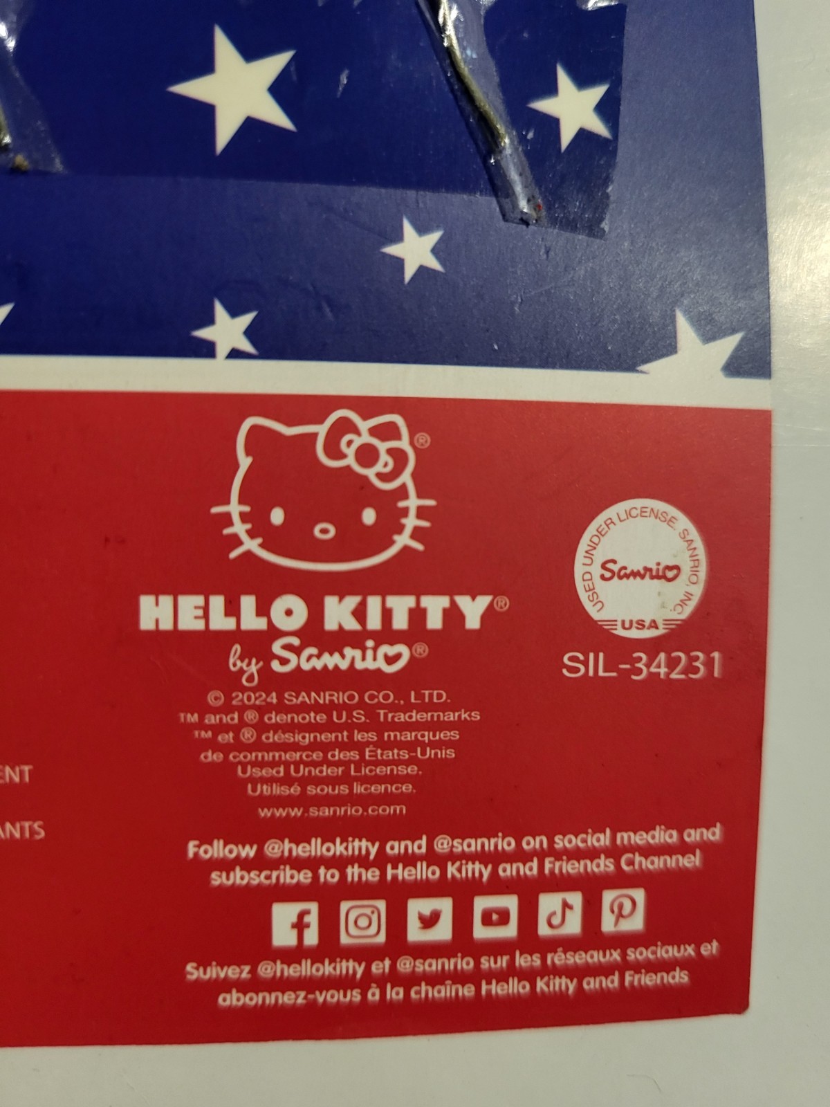 Hello Kitty Claire’s Exclusive Patriotic Earrings With Stars Design NEW ON BOARD