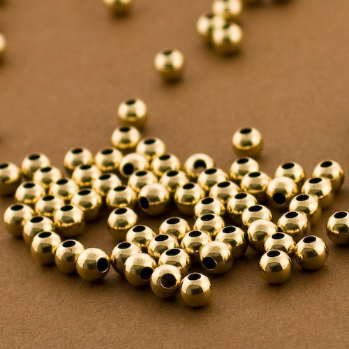 30pc Gold Filled 4mm Round Smooth Polished Beads.Seamless.Made in USA 14/20 14kt
