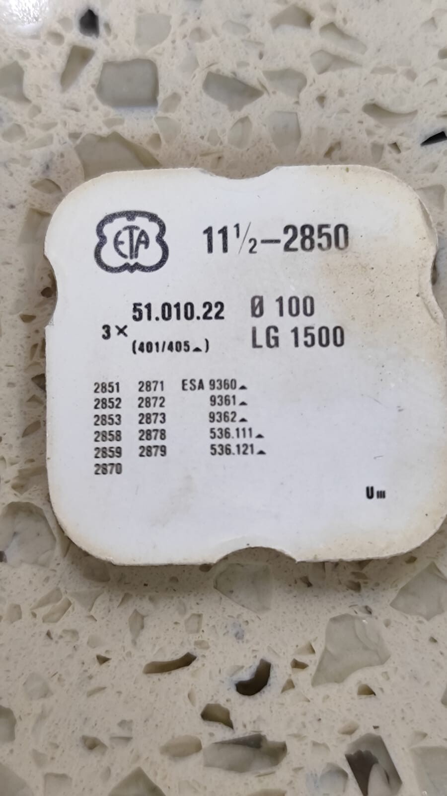 ETA 2850/2879/2870/2878 Winding stem 1 box 3 pcs NOS