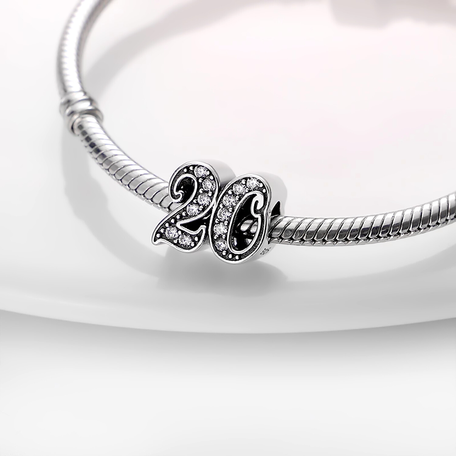 MariaFonte Bead Charm 20th Birthday 925 Sterling Silver Compatible