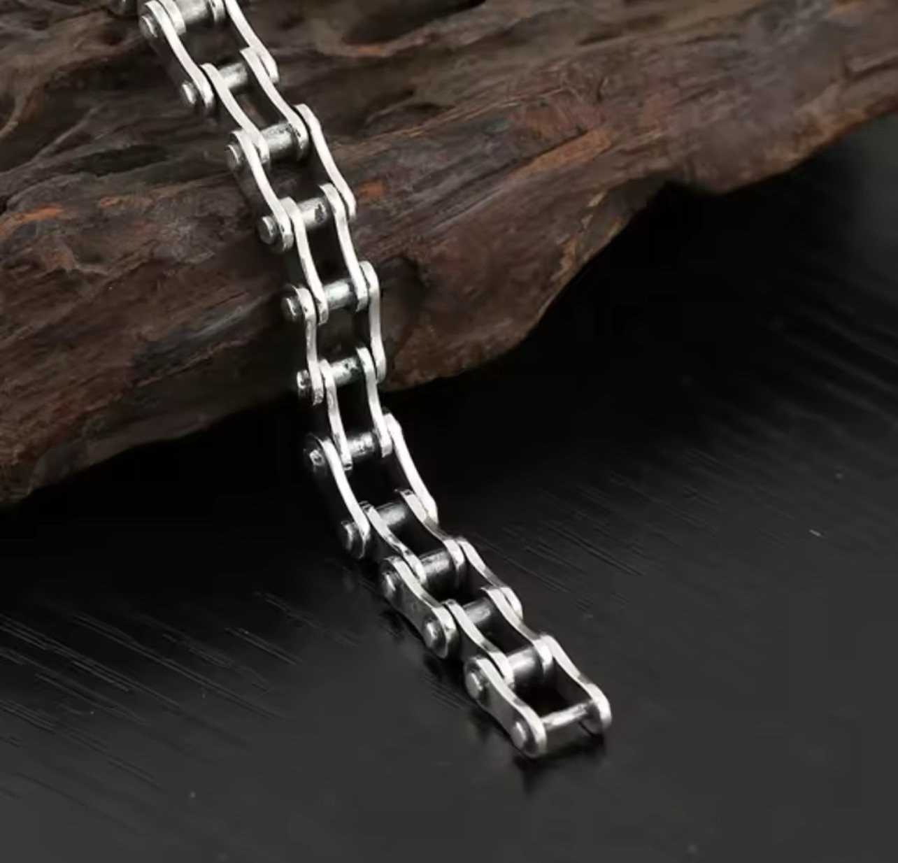 925 Sterling Silver Bracelet for Men Women, Bicycle Chain Style, 10mm/20cm
