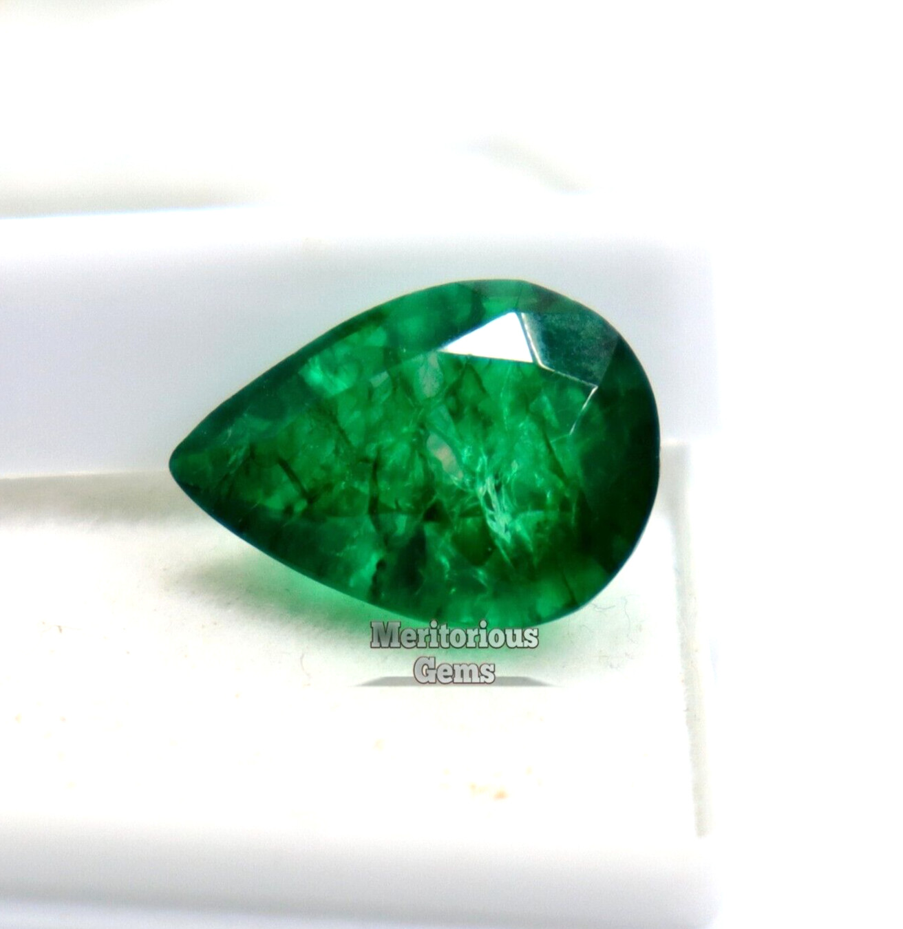 Pear Cut 8.75 Ct Natural Rare Colombian Green Emerald Certified Loose Gemstone