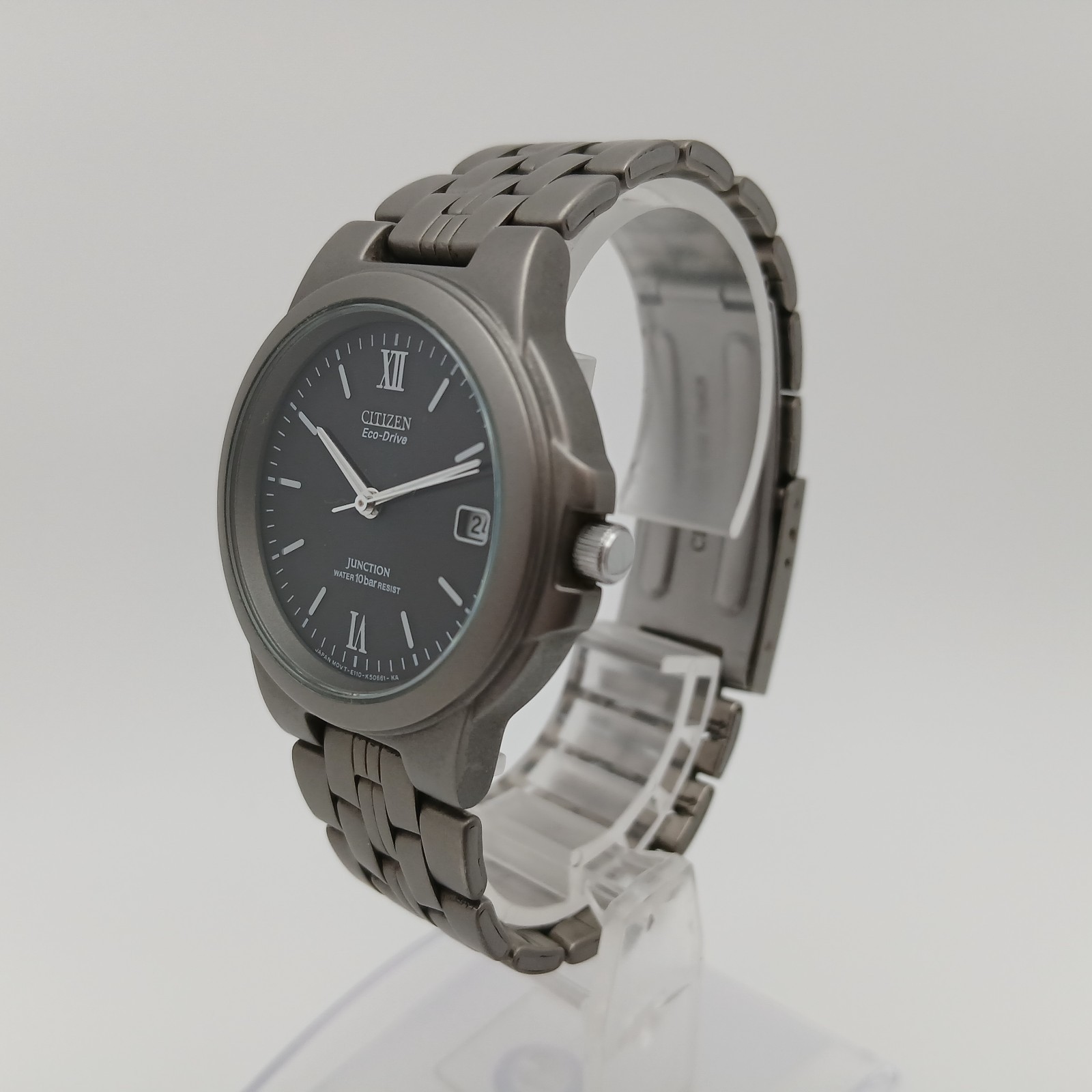 Citizen Eco-Drive Junction Titanium Solar Mens Watch E110-K16440 CK Gray Dial