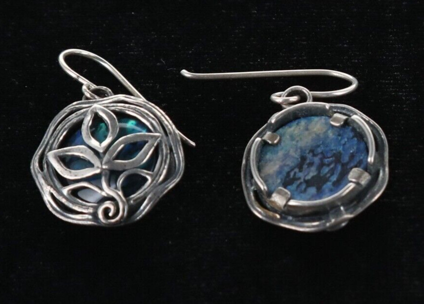 PZ Paz Creations Abolone and Silver earrings, Israel