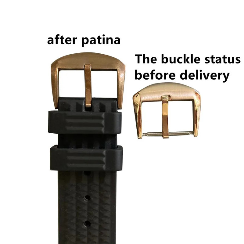 Pin Buckles Bronze 316L Stainless Steel Leather Strap Watch Clasp Men 18mm 20mm