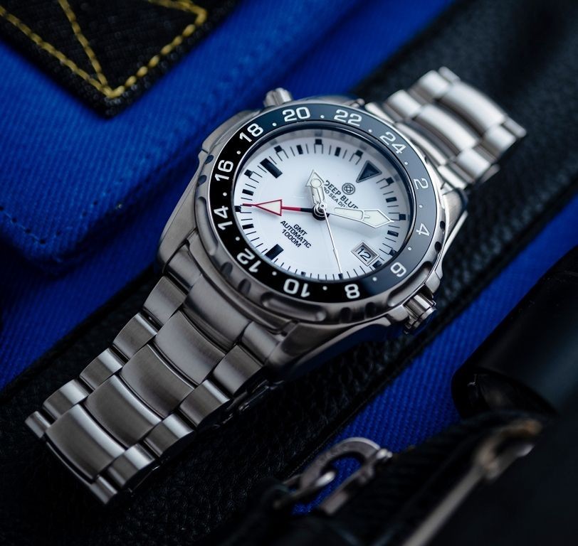 DEEPBLUE PRO SEA DIVER 1000M EXPEDTION GMT AUTOMATIC CERAMIC BEZEL WHITE NEW