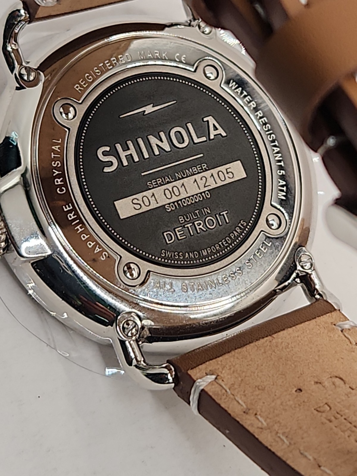 Shinola Detroit The Runwell Cream Dial Leather Strap Argonite 1069 Watch