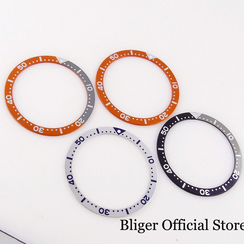 Orange/Blue/Black Flat 38mm*31.5mm fit SKX007 SKX009 Alloy Aluminum Watch Bezel