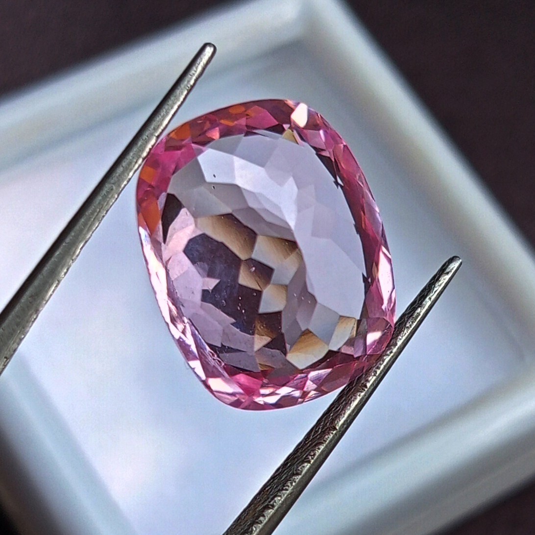 Pink Sapphire Natural Cushion Cut 12+ Ct Loose Gemstone For Necklace Making