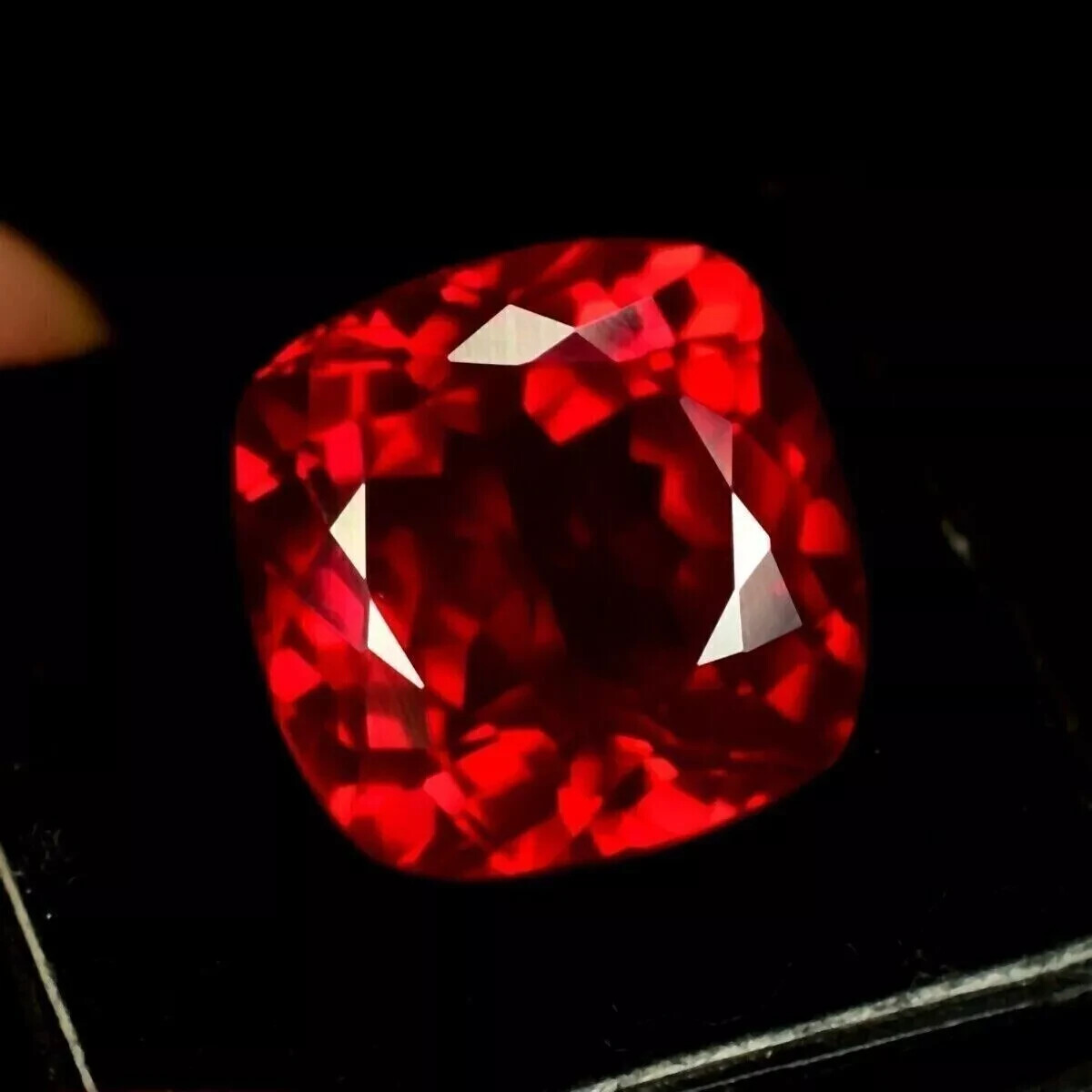 Certified 9.65 Ct+ Natural Cushion Flawless Burmese Red Ruby Loose SG Gemstone