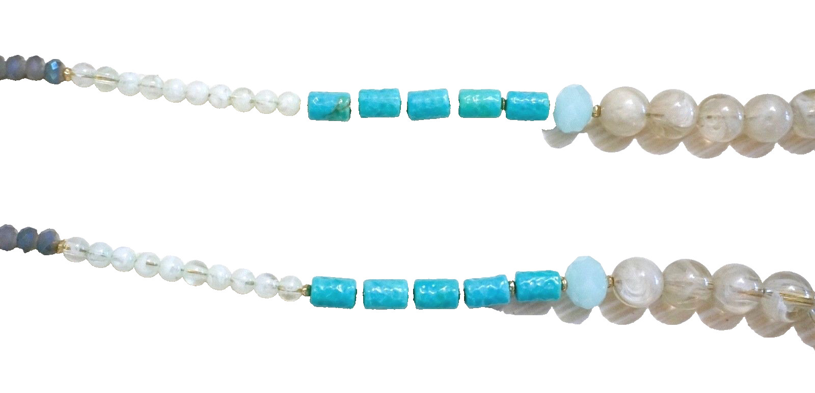 NWT $96 Lydell NYC Beaded Tassel Pendant Necklace, Turquoise / Multi / Gold