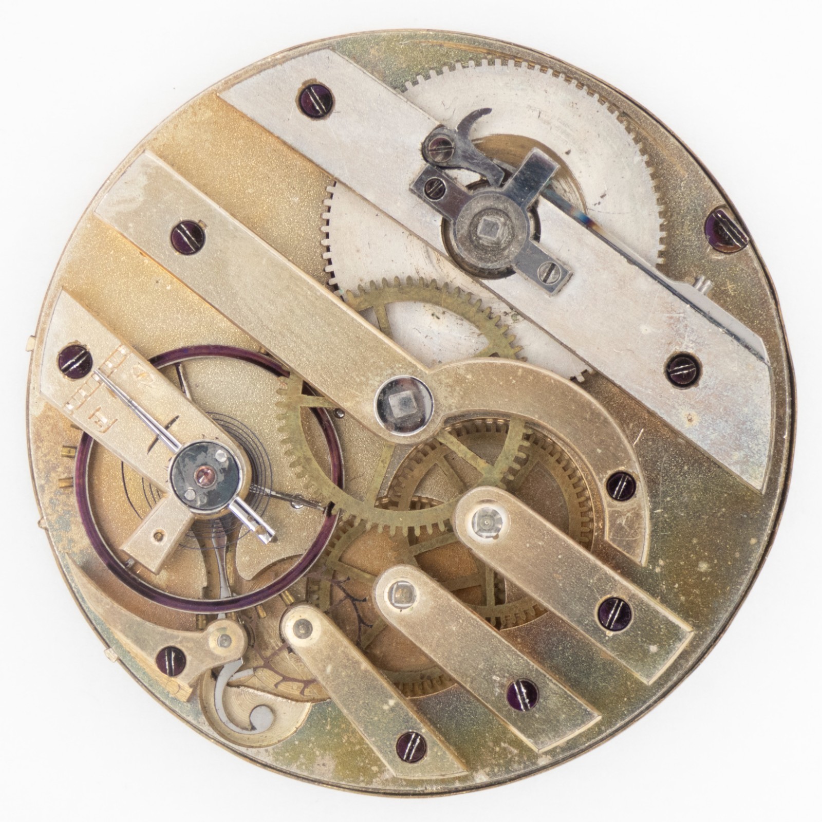 Unsigned Swiss 48.1 x 10.9 mm Key Wind Antique Pocket Watch Movement, Keeps Time