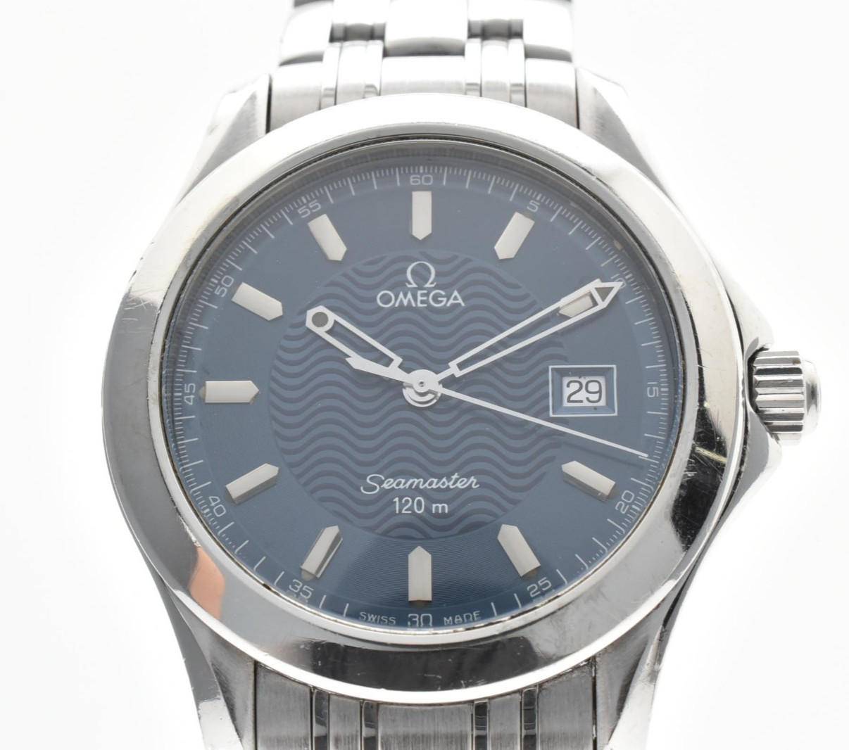 【EXC+5】OMEGA Seamaster 120m 2511.81 Blue Wave Dial 36mm Quartz Men’s Watch JAPAN