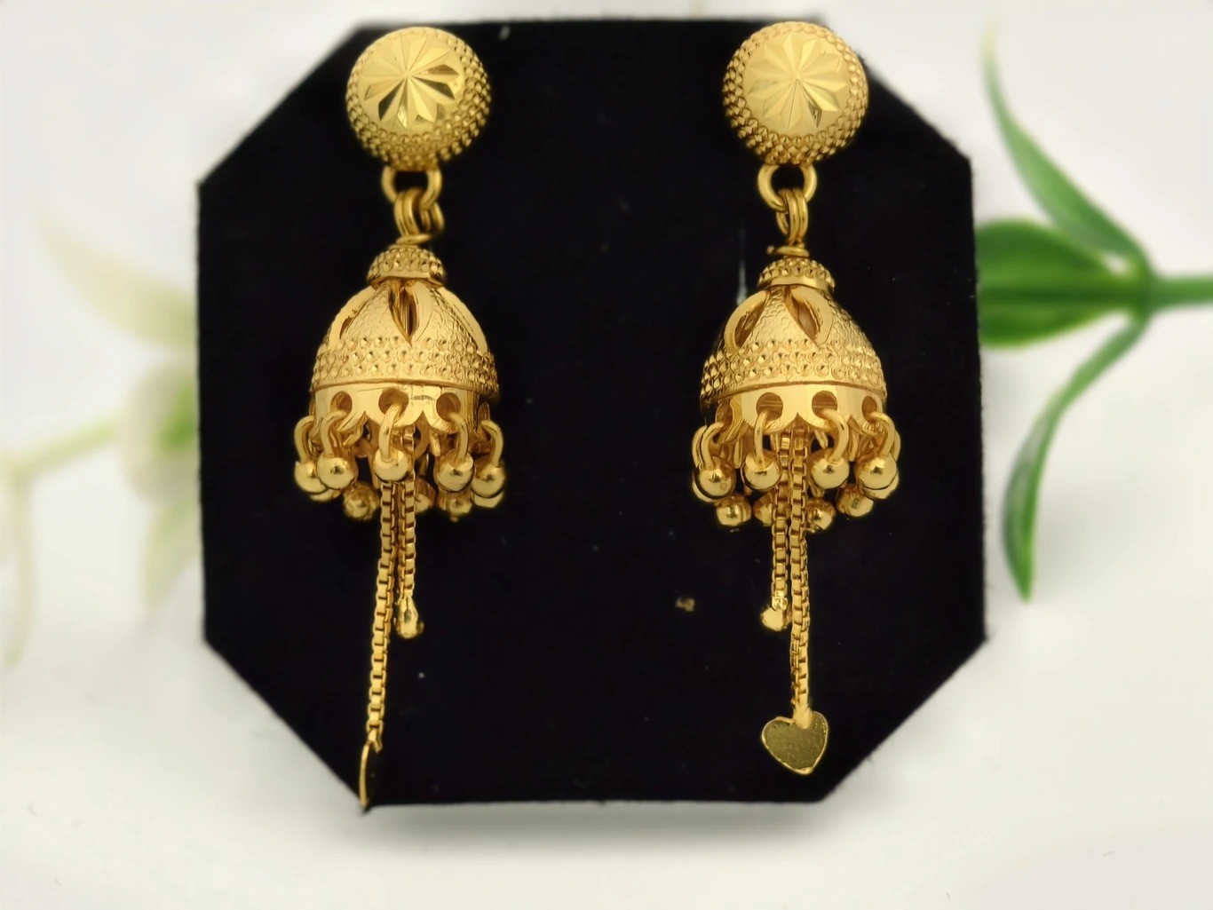 Gold Plated Brass Jhumki Earrings, Women Girls Wedding Jewelry