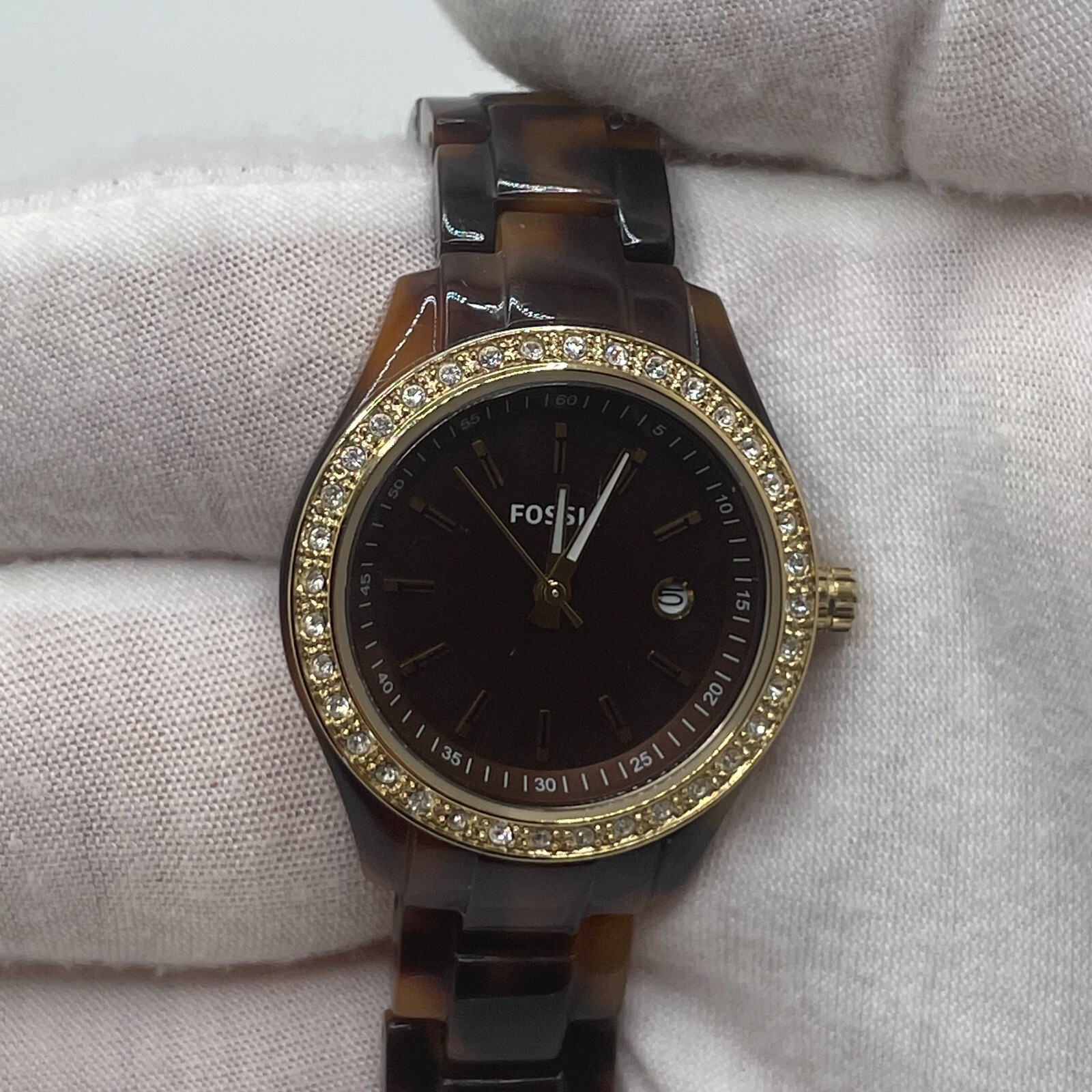 Fossil Mini Stella Watch Womens Date 30mm Case Quartz Analog ES2922