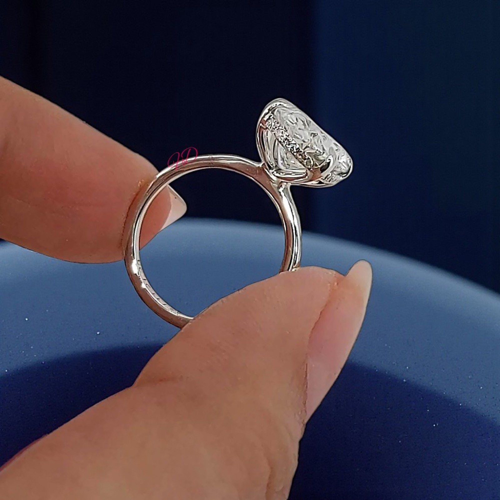 Diamond Ring Wedding Lab Grown Platinum PT950 Oval Cut IGI E F VVS 3.20 Carat