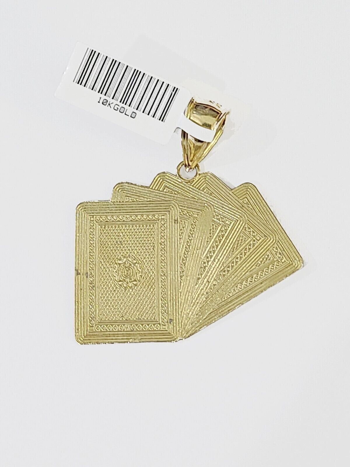Real 10k 3mm Rope Chain Royal Flush Pendant 18″ 20″ 22″ 24″ 26″ Gold Set