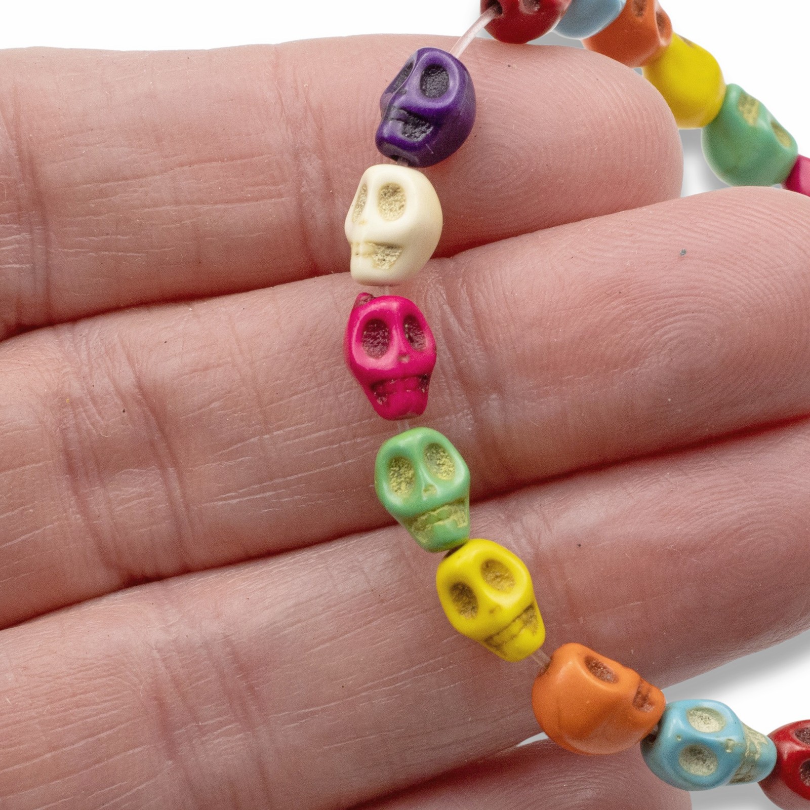 Colorful Mini Skull Stone Beads – DIY Halloween Jewelry & Day of the Dead Crafts