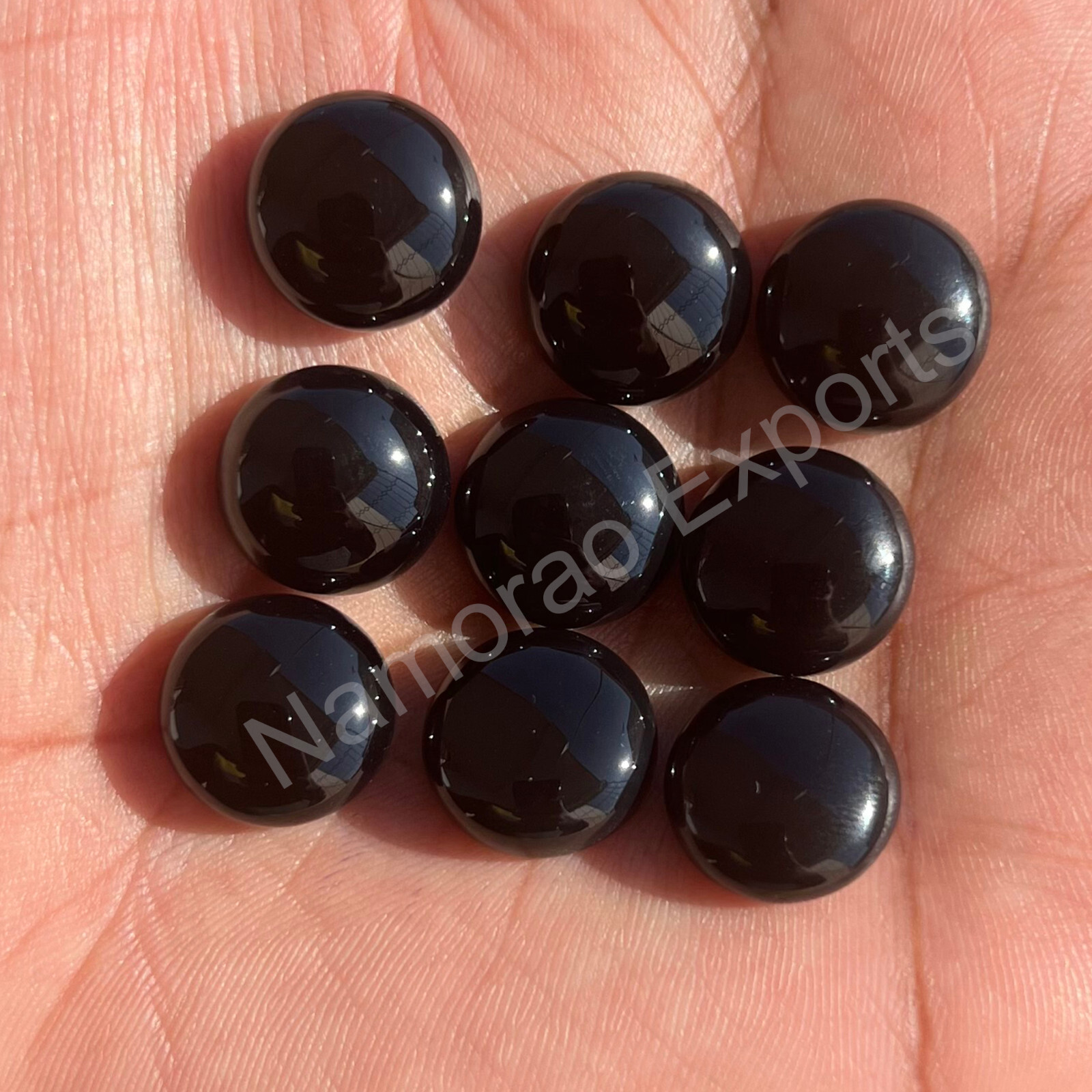 Natural Black Onyx Round 3 mm to 20 mm Cabochon Loose Gemstone Lot