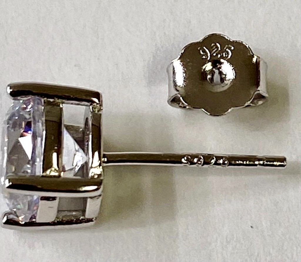 Diamonique Platinum Clad 100-Facet 1.00 cttw Ladies Stud Earrings QVC