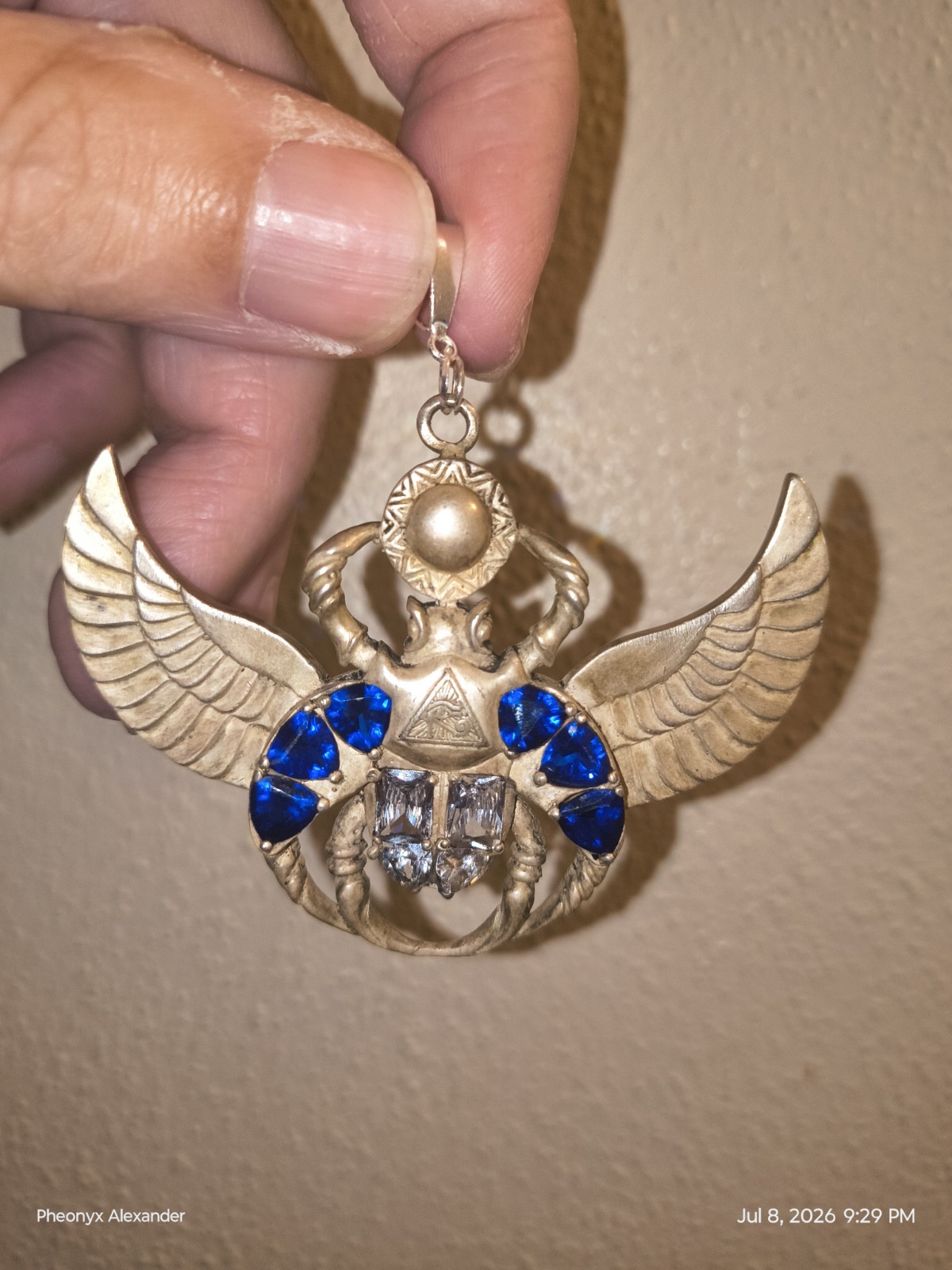 .925 Silver Egyptian Scarab pendent See Description Before Buying