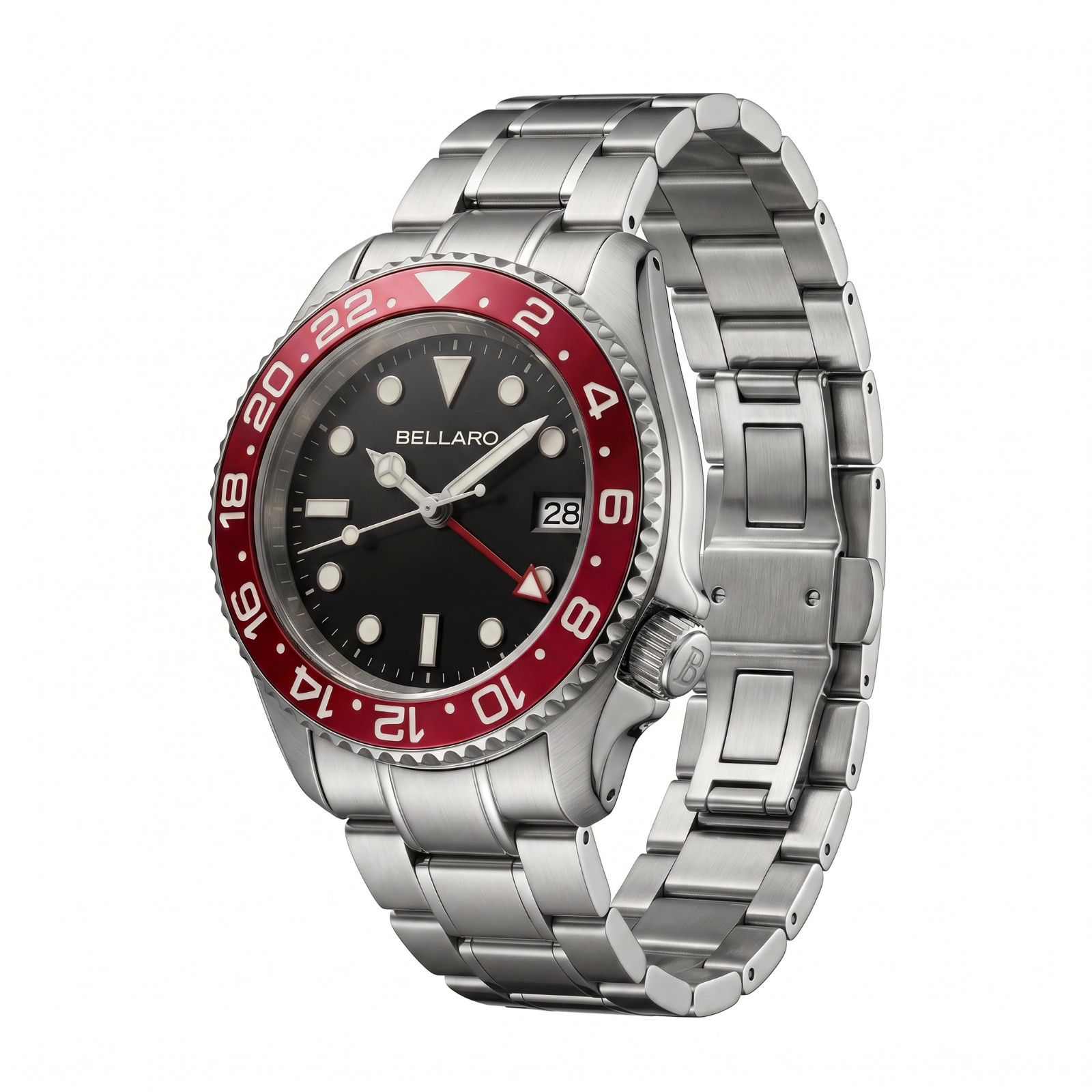 BELLARO Navex style Watch – NH35 Automatic – Sapphire Crystal Red Dial