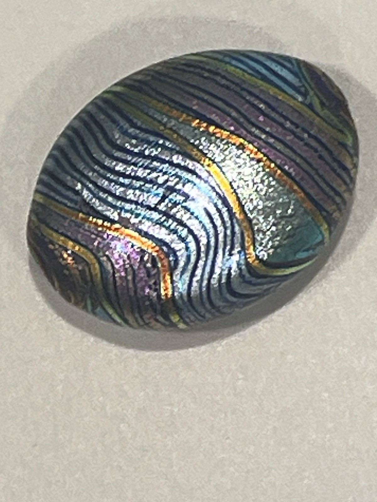 Lampwork Blown & Sculpted Oval Multicolor Focal Bead By SHANNON HILL.