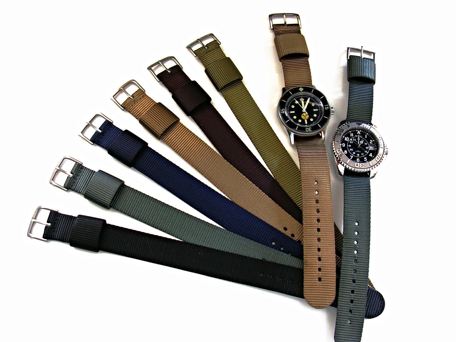 1pc RAF NATO strap WWII HD Ballistic nylon Olive army Khaki military watch bands