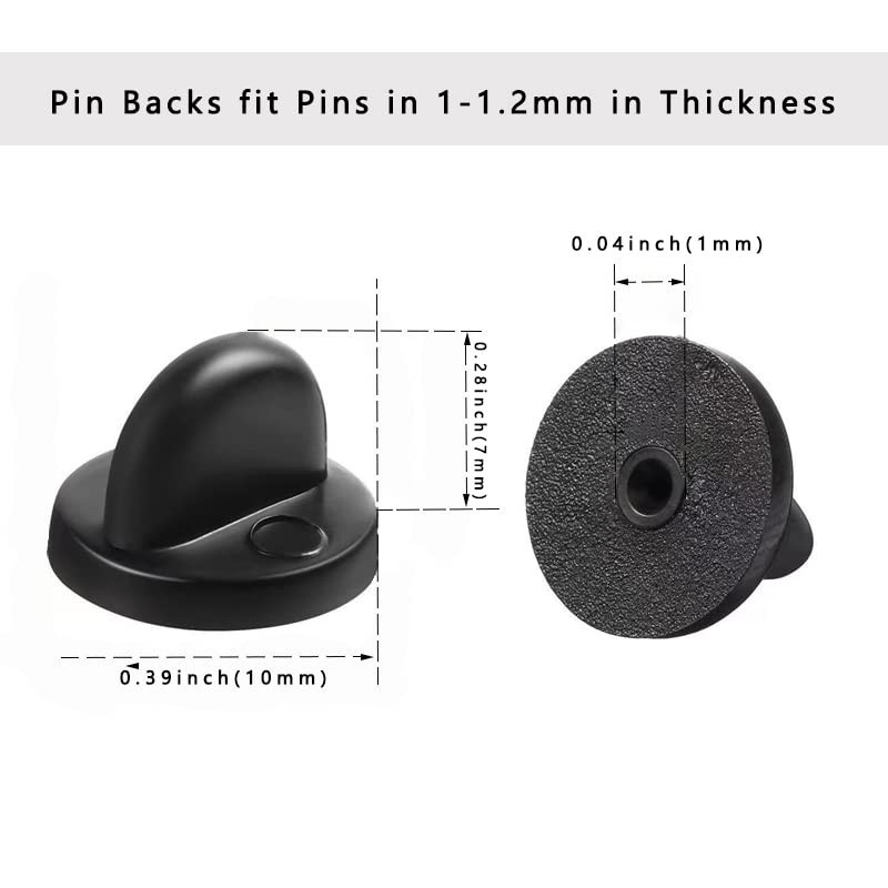 100 Pcs PVC Rubber Pin Backs Butterfly Clutch Backings Holder Tie Tacks Keepers