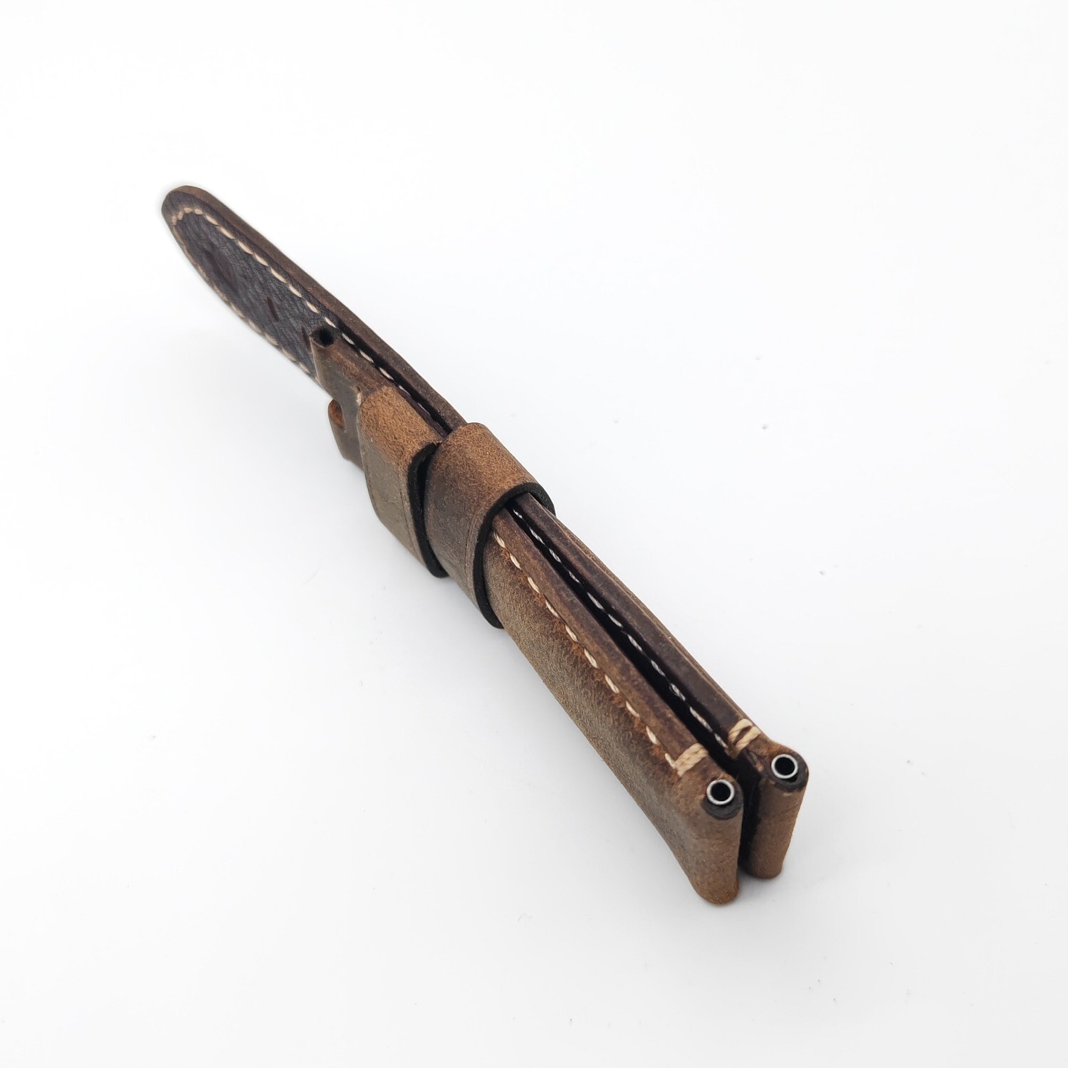 24mm Dark Brown Calf Leather Deployment Clasp Strap For PAM RADIOMIR LUMINOR