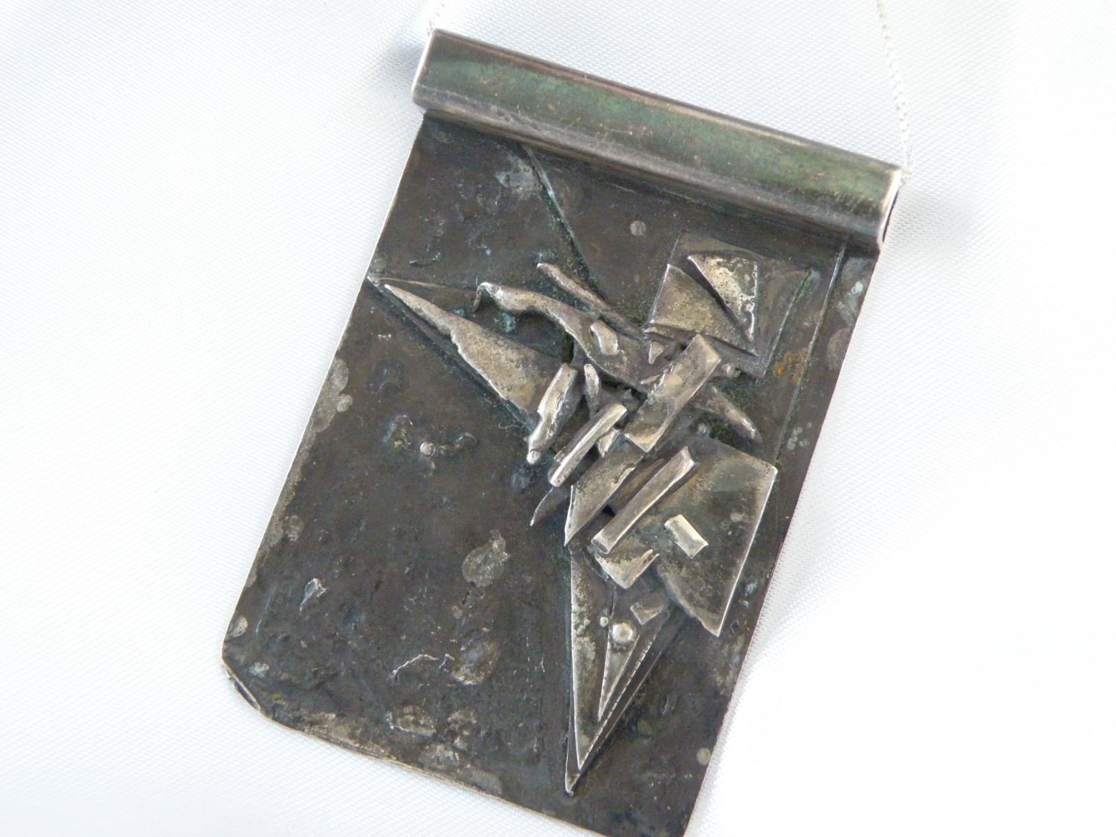 Vintage Brutalist Sterling Silver 925 Studio Huge Pendant Necklace