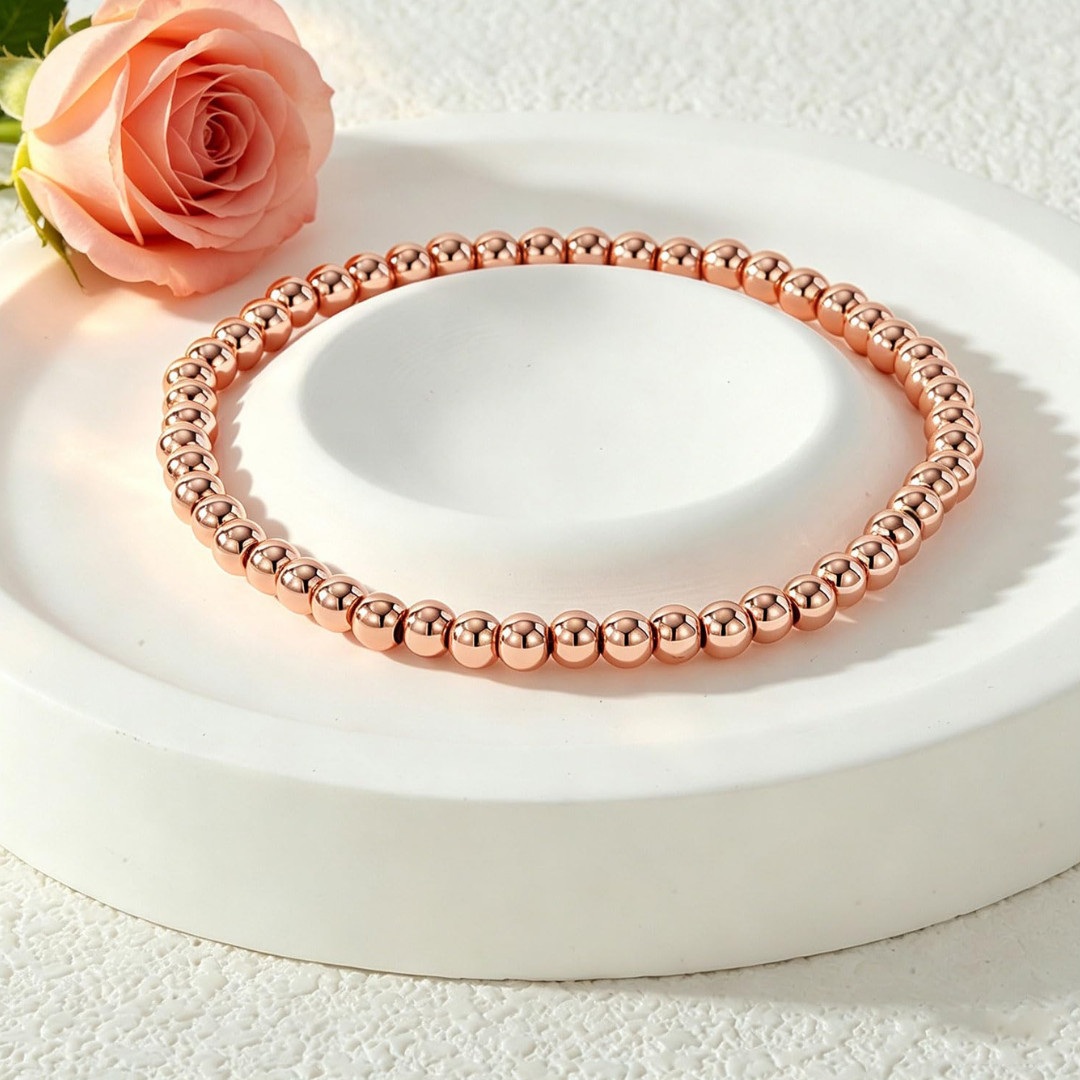 Pure Copper Bracelets for Men and Women Healing Energy Health Adjustable 6mm
