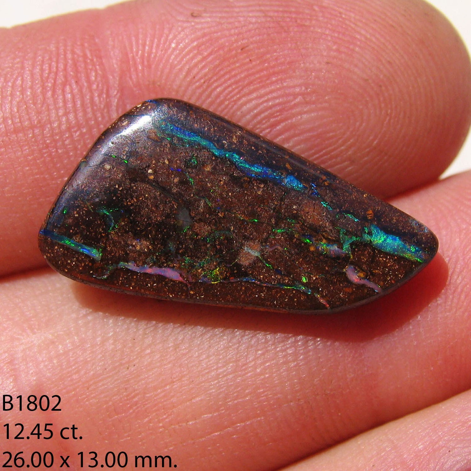 Boulder Solid Opal 12.45 TCW 100% Natural Solid Ready To Set in Jewelry B1802