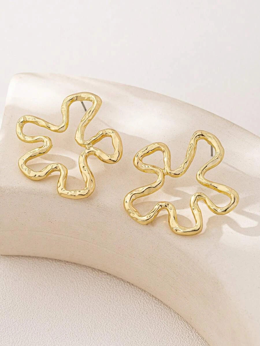 1 pair Sunflower Stud Earrings Elegant Floral Jewelry Women Gift