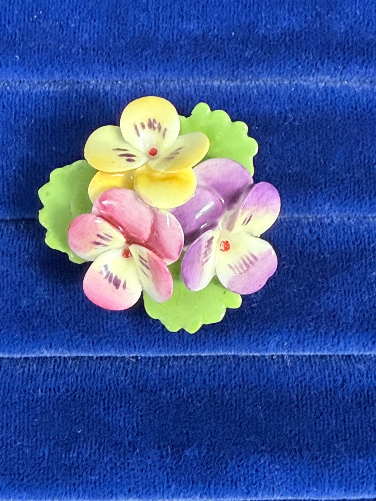 Vintage Bone China Pansy Yellow Pink Purple Made in England