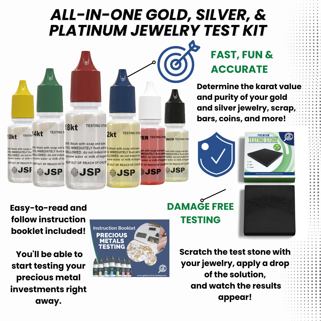 10k 14k 18k 22K 24K Gold Silver Jewelry Test Kit Acid Box Precious Metals Stone