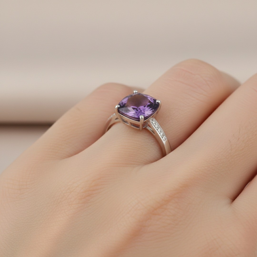 Amethyst Ring Engagement & Wedding Ring Gift Ace Jewellery Of York Fine Jewelry