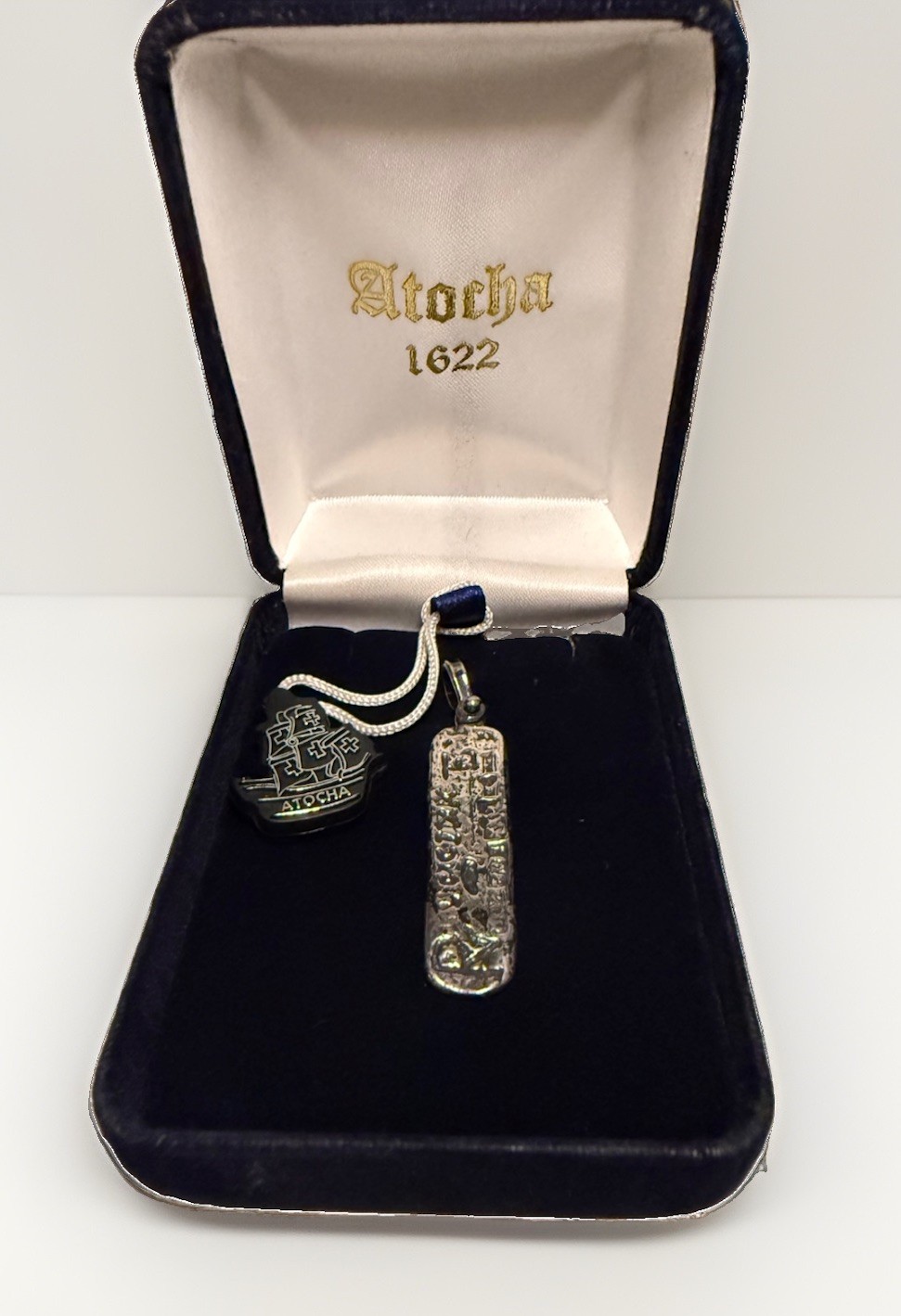 ATC 1622 Sterling Silver ATOCHA Bar Pendant & Box 5.4g Shipwreck (AN626-13) S